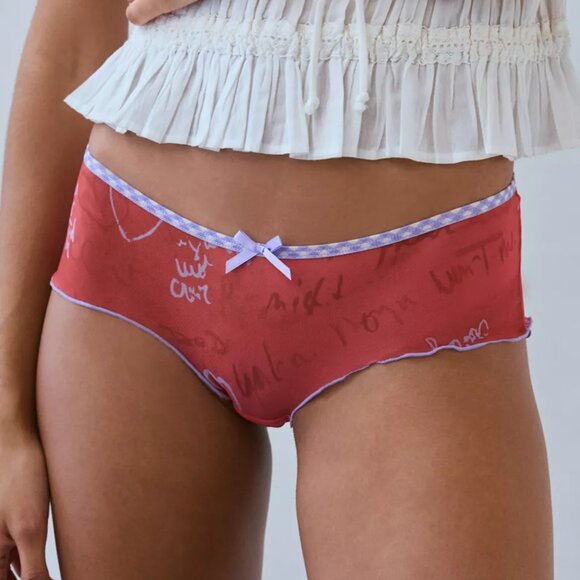 NWT UO Out From Under Just Like Candy Red Boyshort Undie - Picture 4 of 5